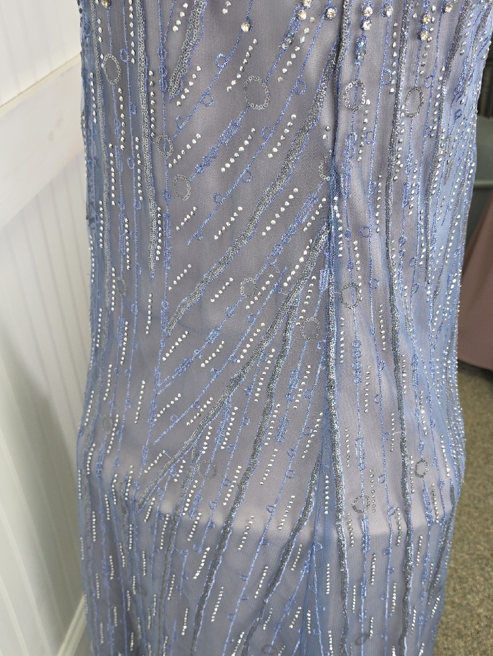 Alexander By Daymor NEW Blue Beaded Embellished Maxi Gown Dress Sz 6 #1369 - Picture 8 of 16